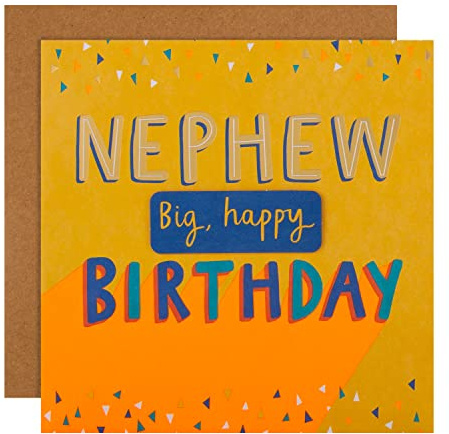 Hallmark Tarjeta de cumpleaños para sobrino, diseño contemporáneo basado en texto