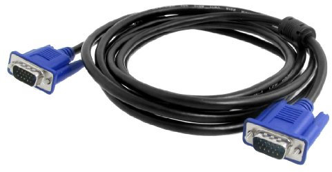 Ruilogod Cable USB HD15 PIN a HD 15 Pin Cable VGA 3 metros negros