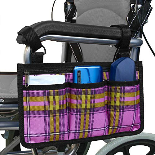 Sac de Fauteuil Roulant, Sacoch Fauteuil Roulant, Sac Lateral pour Fauteuil Roulant Pour Accoudoirs Avec Bande RéFléChissante Pour Marcheurs, Scooter de Mobilité ,Accessoires pour Déambulateur