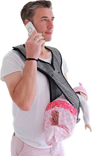 Tragehilfe (schwarz-weiss blumig); Babytrage; Babytragetuch; ab 0 Monate; für Neugeborene; Tragen in Bauchlage