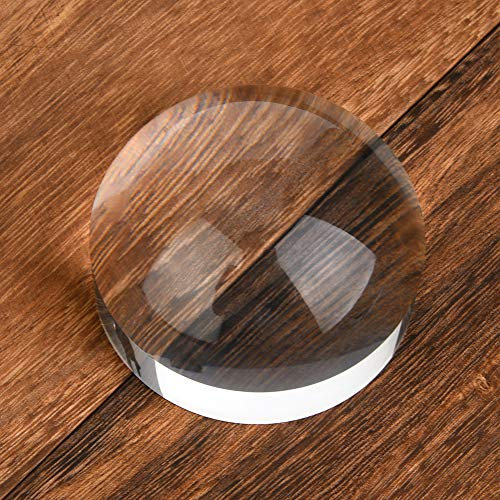 Haosie 6X Acrylic Dome Magnifier, 3 Inch Paperweight Reading Magnifying Glass with Pouch, Optical Half Ball Lens
