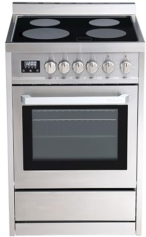 Rangaire RRE241TS 24 Electric Range Oven with Timer - Stainless Steel, Infrared Stove Burners, True Convection, Easy Reach Racks
