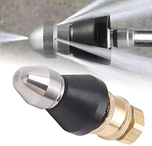 G1/4 Herramienta de Limpieza de Alcantarillado Boquilla Acero Inoxidable | Utensilio profesional para limpiar y dragar alcantarillas, elimina obstrucciones en tuberías domésticas.
