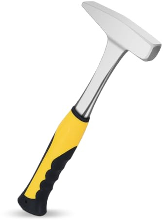 Sheet Metal Hammer – 14oz Tinsmith hammer with Integral Forging – for HVAC, Pipe Work, Sheet Metal, Square/Shaping/Tinning Hammer (400, Yellow1)