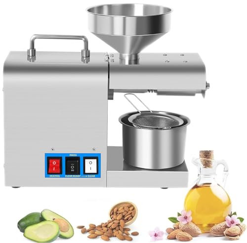 ExoticaBlend Automatische Ölpresse, kommerzielles Öl für Erdnuss, Flachs, Raps, Sesam, Sonnenblumen, Hanf, Sesam