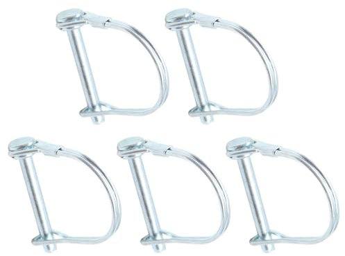 Hocansen 5 Pezzi Albero di Bloccaggio Perno 6x45mm Vite di Bloccaggio Perno Perni a forma di D per Rimorchi,Prato e Giardino (DX/6x45mm)