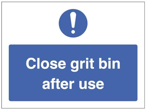 Close grit bin after use (self adhesive vinyl safety label)