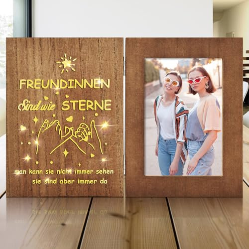 Charfia Geschenke für Freundin Frauen, LED Bilderrahmen Geschenk Beste Freundin Geschenke, Geburtstag Geburtstagsgeschenk für Freundinnen Frauen Weihnachtsgeschenke