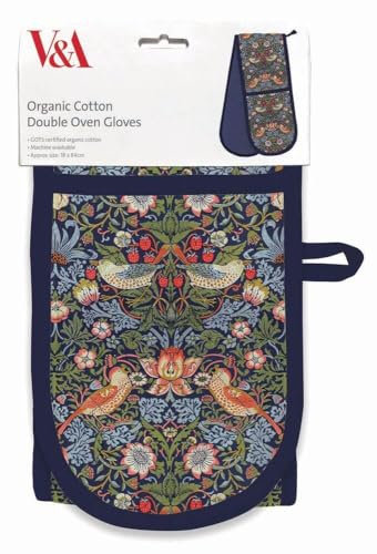 Museums & Galleries Double Oven Gloves William Morris Strawberry Thief - Luxury Organic Cotton, OGL028