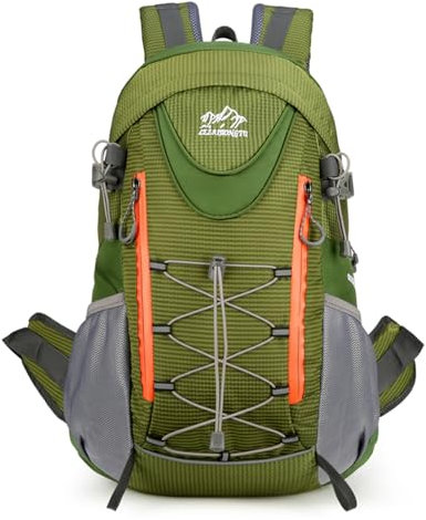BWBIKE Zaino da Viaggio da Escursionismo 40L Verde Resistente all'acqua all'aperto Zaino da Campeggio e Trekking, Borsa da Viaggio per Uomo e Donna