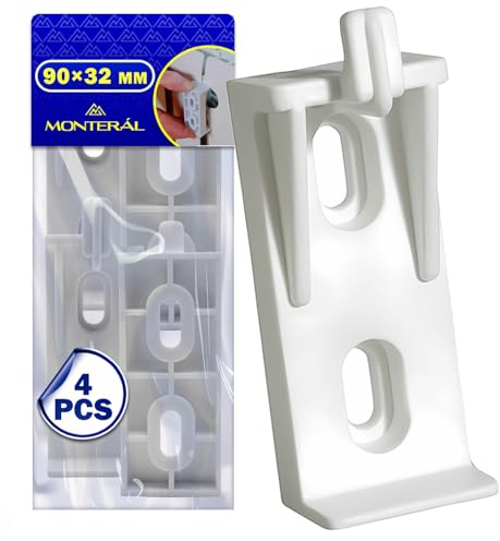 4 Pièces Fixation Radiateur 90x32 mm en Plastique Résistance - MONTERAL