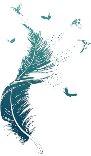 Wandtattoo Feder Wandsticker Blau, wandtattoo wohnzimmer wandtattoo schlafzimmer selbst klebend modern Sprüche Vogel wall decor wandaufkleber wohnzimmer Wandbilder 30 x 90 cm für Windows Tür Möbel