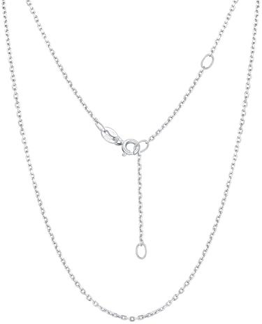 Silvora Silberkette Damen 925 Ohne Anhänger 1.1/1.5mm Halskette Silber/Gold | 925 Sterling Silber Panzerkette, 41-61cm +5cm Verlängerung, Feine Dünne Gliederkette für Unisex Frauen Mädchen Alltag