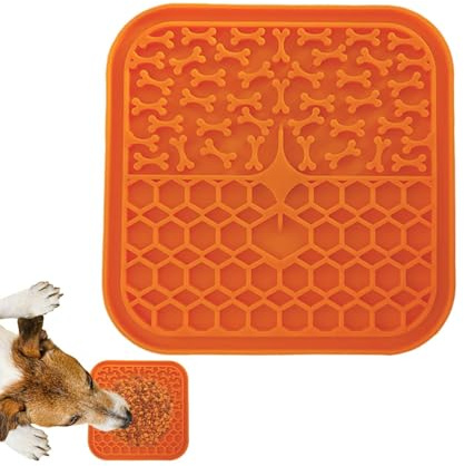 Demaxiyad - Alfombra para lamer para perrito, alfombra para lamer cachorro | Alfombra de alimentación para mascotas | Alfombra para lamer comederos lentos de silicona, perfecta para comida,