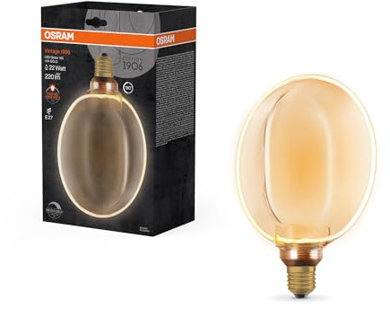 Osram Vintage 1906 Globe 183 Filament O lampe, 4 W, 220 lm, 1800 K, 818 | , LED Lamps, 183.00 Millimetres dia, , pack de 1