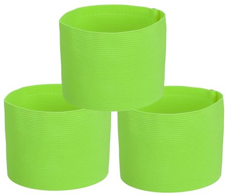 PATIKIL Brassard de Capitaine de Football, 3 pièces Brassardsélastiques pour Le Football Brassardsde Sport pour Jeunes et Adultes Équipe de Football Entraînement Vert Fluorescent