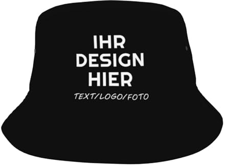 ROHBVMN personalisiert Cap personalisierte Bucket hat personalisiertes Fischerhut mit Foto/Logo/Text anglerhut selbst gestalten für Männer&Frauen Sonnenhut, Kappe aus Baumwolle,Unisex-Bucket hat