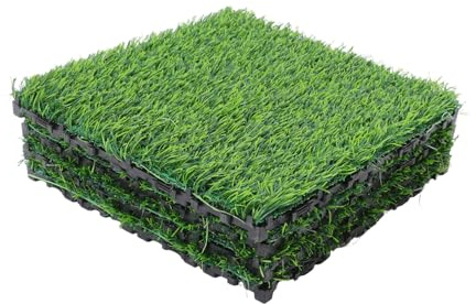 HOMSFOU 4pièces Tapis De Gazon Artificiel pour Jardin Et Terrasse Intérieur Et Extérieur