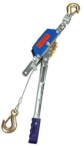 NGIRJKKLL Lever Power Puller Winch, Cable Puller Hand Winch with Cable and Hook, Heavy Duty Hand Power Puller for Construction Highway Bridge, Traction:1t/2t/4t, Anti-Reversal Design