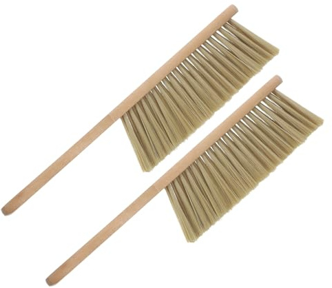 OATIPHO 2pcs Wooden Cleaning Brush Soft Bristle Dust Brush for Bathroom Couch Bed Car Household Cleaning