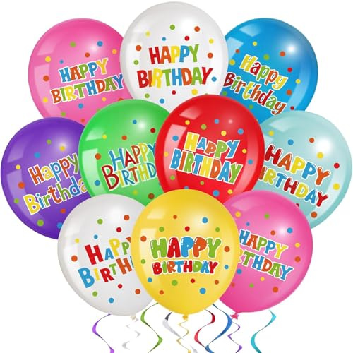 DazzJoy 18 Stück Luftballons Geburtstag Bunt, Happy Birthday Ballon Bunte, Happy Birthday Luftballon, Helium Ballons Geburtstag für Kindergeburtstag Deko Junge Mädchen, Männer, Frauen, Babyparty Deko