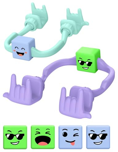 Stocking Stuffers for Teens Girls Boys Adults Cell Phone Holder with Clip: Dual-Sided Mood Cubes Clips for Gesture Phone Stand Desk Accessory Cool Gadget Birthday Gifts for Men Kids Women Christmas