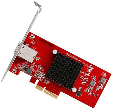 Gramigg Tarjeta De Red PCIe Gigabit Puertos Materiales ABS Alto Ancho Banda 10Gbps para Ordenadores Escritorio Tarjeta Ethernet PCIe Velocidad Múltiple