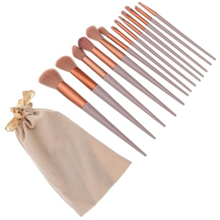 Alipis Teiliges Make up Pinselset mit Langem Griff Weiche Kosmetikpinsel für Highlighter Lidschatten und Loser Puder Inklusive Stilvoller Aufbewahrungstasche in Milky Tea Farbe für