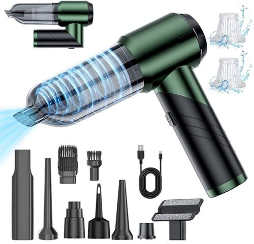 Anluomania Aspirapolvere Portatile, 15000Pa Aspirabriciole Senza Fili, Aspirapolvere Umido e Secco, Soffiatore, 6000mAh Ricaricabile aspirapolvere Piccolo, HEPA-Filtro Lavabile, Per Auto/Casa/Ufficio