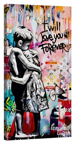 canvashop Quadri Banksy Love you forever 100x50 cm | Street art, Graffiti, Stampe da parete, Su Tela canvas