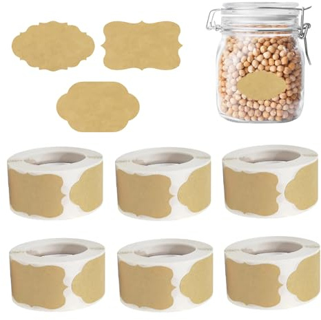 Blanko Aufkleber - Beschriftbares Haftpapier,Umschlag-Etiketten & Sticker Rollen - Für Tüten, Geschenkboxen, Grußkarten, Basteln, Wand, Haushaltsbuch, Vorratsgläser,