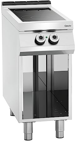Bartscher 2 Felder Elektroherd 900 Master mit offenem Unterbau Gastronomiebedarf