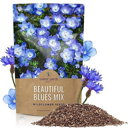 All Blues Wildflower Seeds - Bulk 1/4 Pound Bag - Over 30,000 PureAnnual and Perennial Flower Seeds