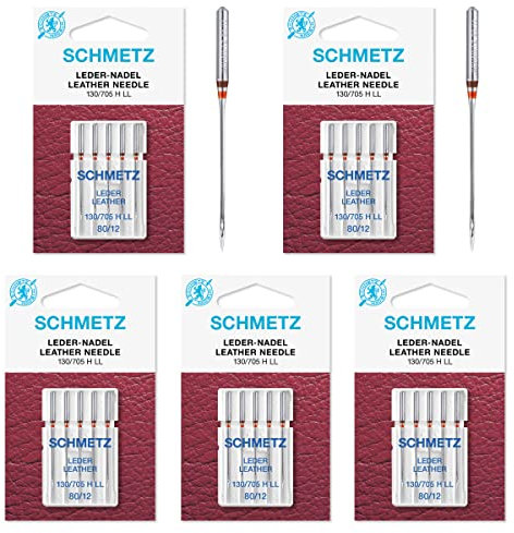 Schmetz 130/705H LL - Agujas para máquina de coser (piel, 25 unidades)
