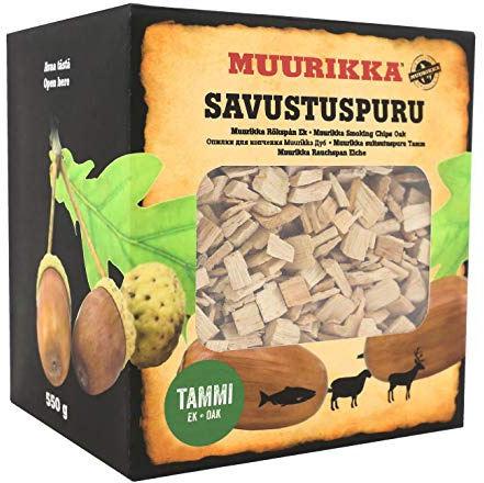 MUURIKKA Räucherchips aus Eichenholz 2L/550g, Räucherspäne für Smoker & Räucherofen