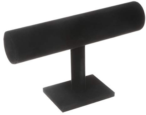 TENINYU Hovering T-Bar Bracelet Necklace Earring Bangle Pendants Anklet Tower Watch Key Jewelry Display Stand for Home Organization (Black Velvet)