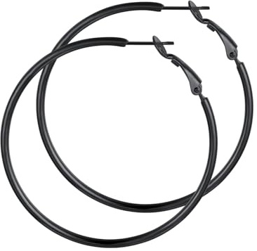 GoldChic Ohrringe Creolen Edelstahl Damen 20-100mm Hoop Silber/Gold/Schwarz | Damen Creolen Edelstahl Ohrschmuck wasserfest,Einfach zu tragen, leicht, kann den ganzen Tag getragen werden