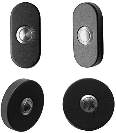 Klingel-Edelstahl schwarz pulverbeschichtet-Klingelschild-Türklingel-nur 53 mm Ø oder 65 x 32 mm-2-Drahtanschluss hinten (313 Ovalklingel 65 x 32 mm)