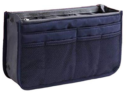 NOVAGO Organiseur Pochette Sac de Rangement intérieur pour Sac à Main ou Sac de Voyage (Divers Coloris Disponibles (Indigo)