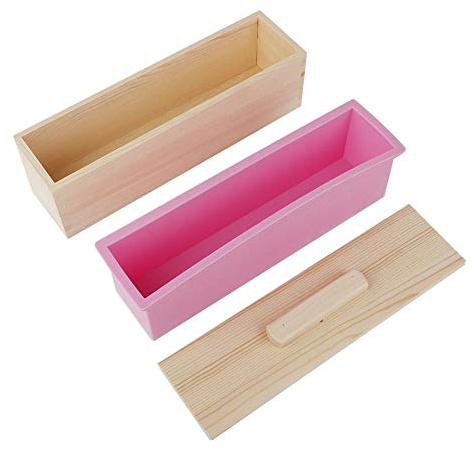 BLLBOO Moule à Savon - Moule à gâteau Rectangle Moule à Savon en Silicone avec Couvercle Outil de Bricolage pour la Cuisson du gâteau au Chocolat glacé 900ML