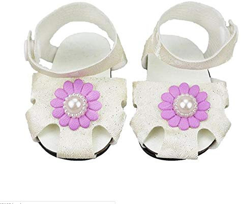 Uteruik Puppe Sommer Sandalen Schuhe für 46 cm/18 Zoll American Doll, Outfits Kostüm Zubehör, 1 Paar (#A)