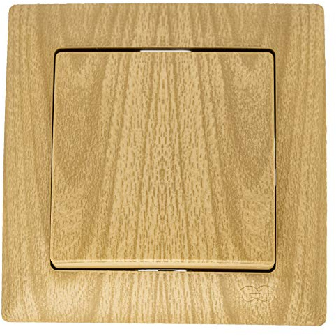 Gunsan Visage Switch Frame + Flush-Mounted Insert + Cover Wood Effect Light Oak Wood Achorn