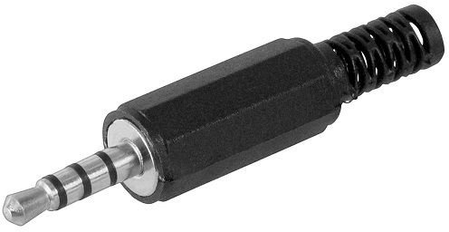 CABLEPELADO 4-poliger 3,5-mm-Stereo-Klinkenstecker, Schwarz