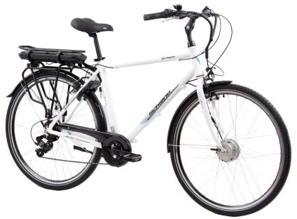 F.lli Schiano E-Moon, E Bike für die Stadt 28 Zoll, 36V 13Ah Abnehmbarer Akku, Motor 250W 40Nm, City Ebike für Herren/Damen, Weiss