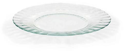 Plato llano de vidrio, mezclas, cocina, repostería, ensaladas, servir, dimensiones 2,5 x 22,5 cm (altura x diámetro)