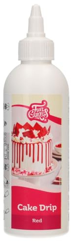 FunCakes Cake Drip Zuckerglasur, Red, 180 g | Köstlichergeschmack, Einfach zu Verwenden, Perfekt für Tropfkuchen, Dripgeschmack nach Süßer Vanillegeschmack