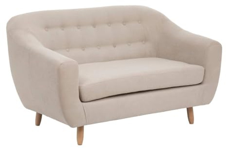 Atmosphera - Sofa Retro - 2-sitzig - beige - Leinen weiß