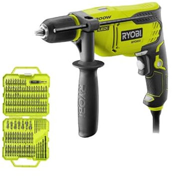 Pack RYOBI - Perceuse à percussion - RPD800-K - 800W - Coffret RAK127DDSD 127 accessoires de vissage perçage
