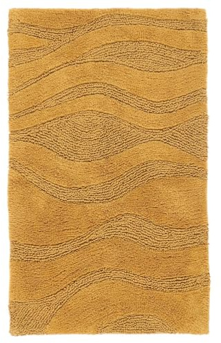RugVista Breeze Badematte, Rechteckig, 50 x 80 cm, Gelb | Moderne, Niedriger Stapel, Maschinenwäsche, Oeko-Tex 100, Rutschfest, Badezimmer