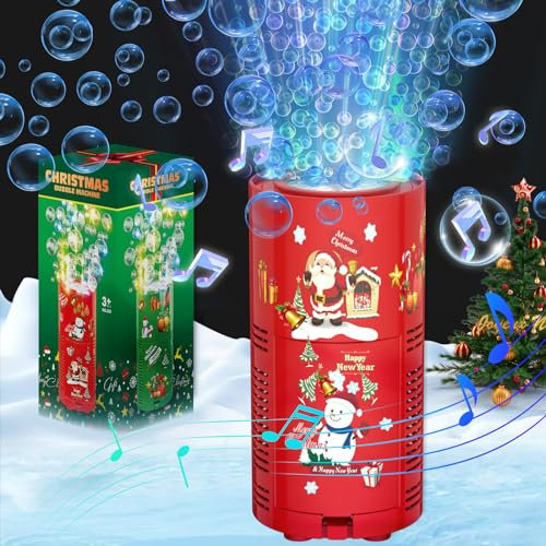 PANACARE Feuerwerk Seifenblasenmaschine, Seifenblasenmaschine 10000+Seifenblasen mit Seifenblasenlösung/Akku/Musik/Licht, Seifenblasenspielzeug Kinder Geschenk, Hochzeit, Neujahr, Weinachten,Party